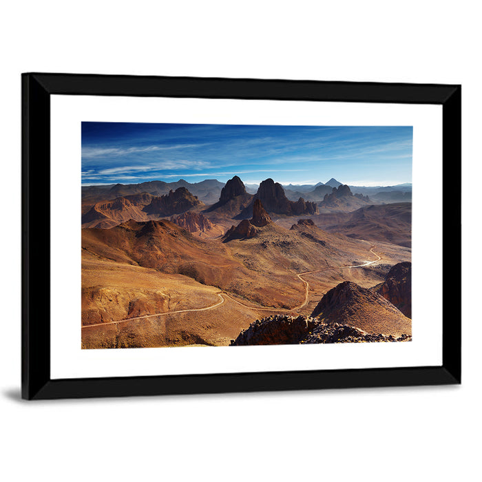 Hoggar Mountain Road Wall Art as a framed print