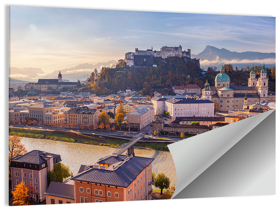 Salzburg Skyline at Golden Hour Wall Art