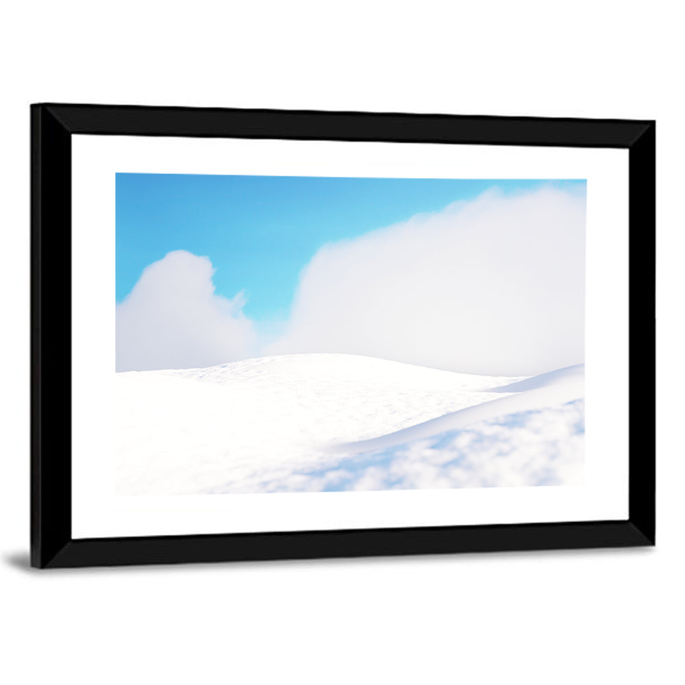 Snowy Hills Under Blue Sky Wall Art