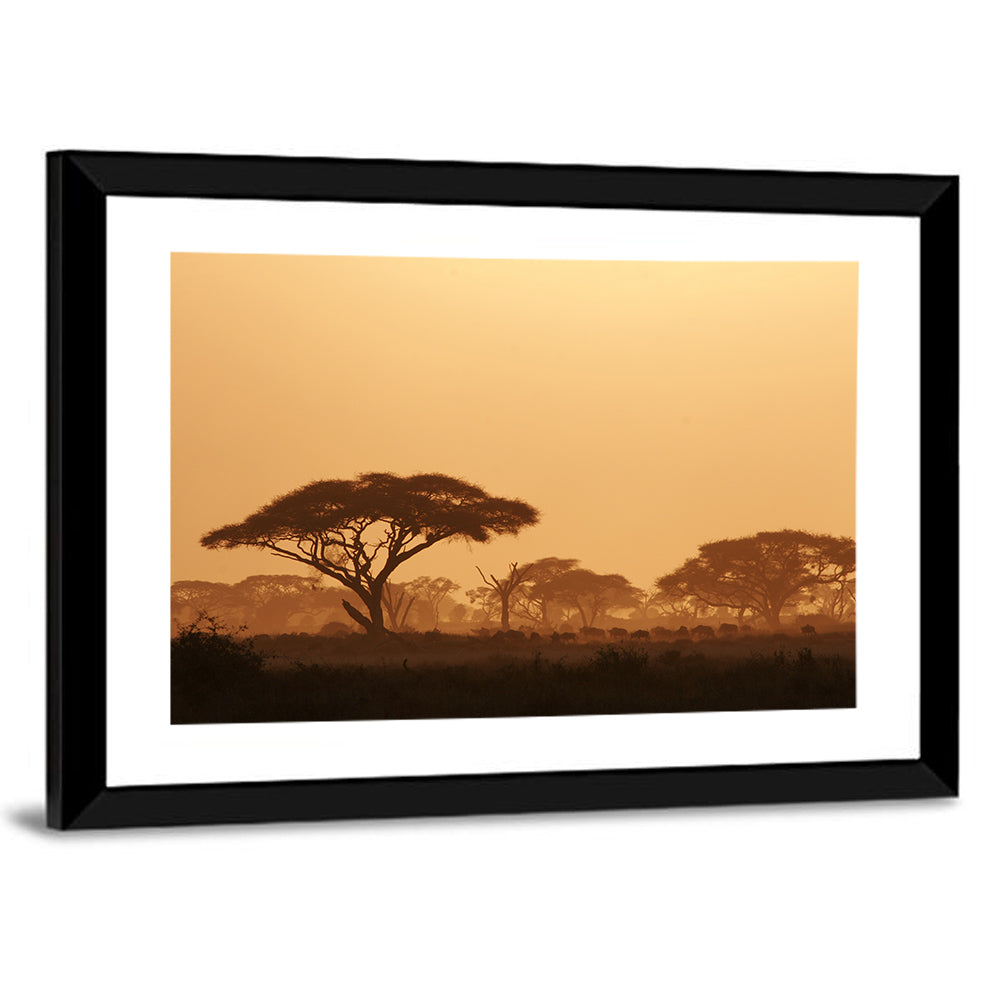 Amboseli Savanna Sunset Wall Art