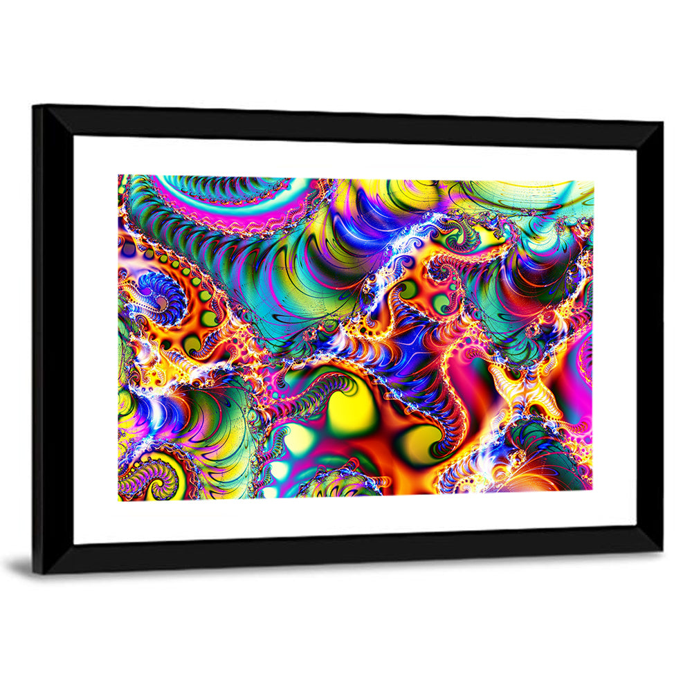 Chromatic Fractal Swirls Wall Art