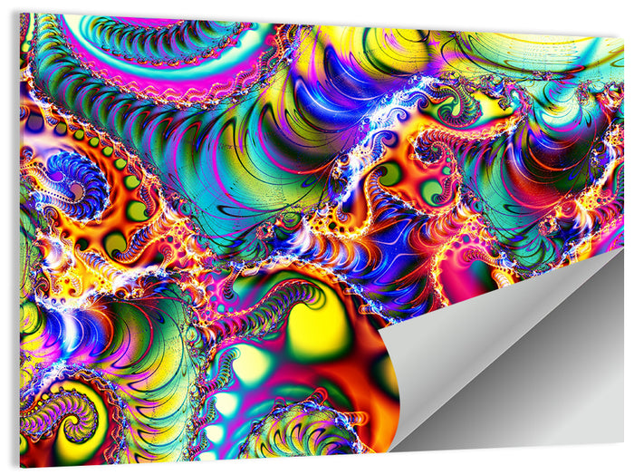 Chromatic Fractal Swirls Wall Art as a poster print