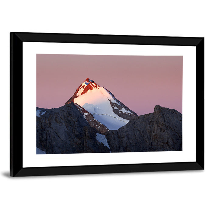 Mount Chimtarga Alpenglow Wall Art as a framed print