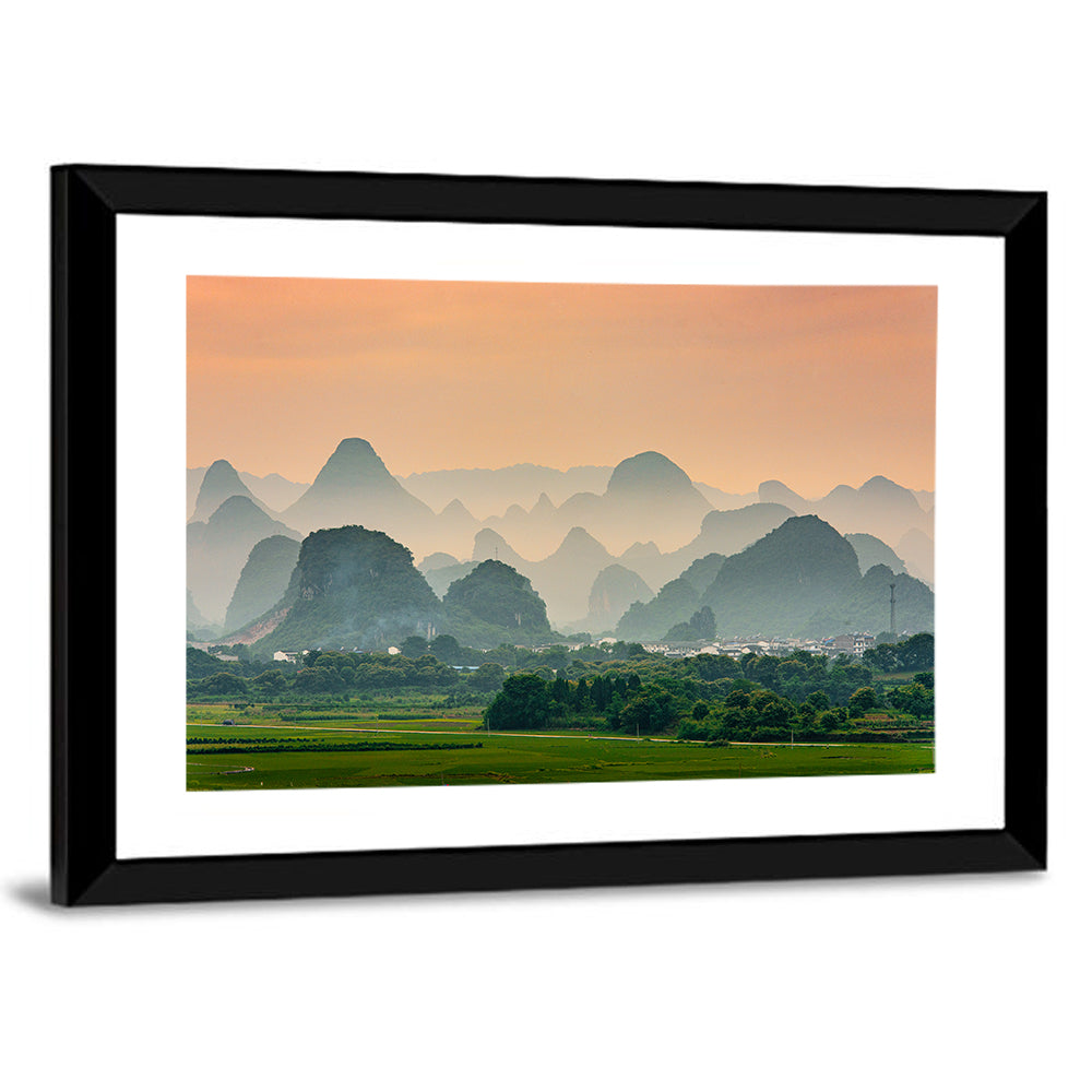 Misty Karst Mountains Wall Art