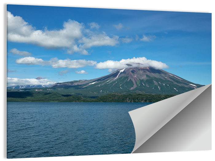 Ilyinsky Volcano Over Kuril Lake Wall Art as a poster print