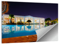 Moonlit Resort Pool Reflection Wall Art