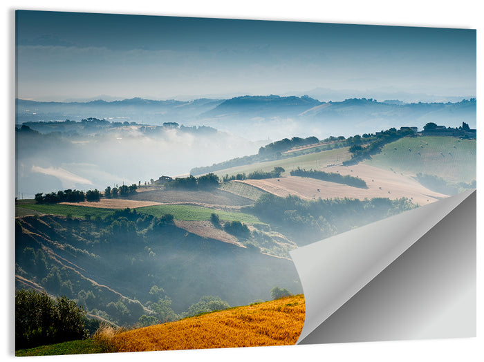 Morning Mist Over Tuscany Wall Art as a poster print