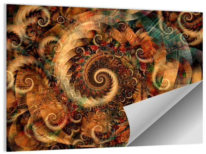 Golden Spiral Fractal Wall Art as a poster print