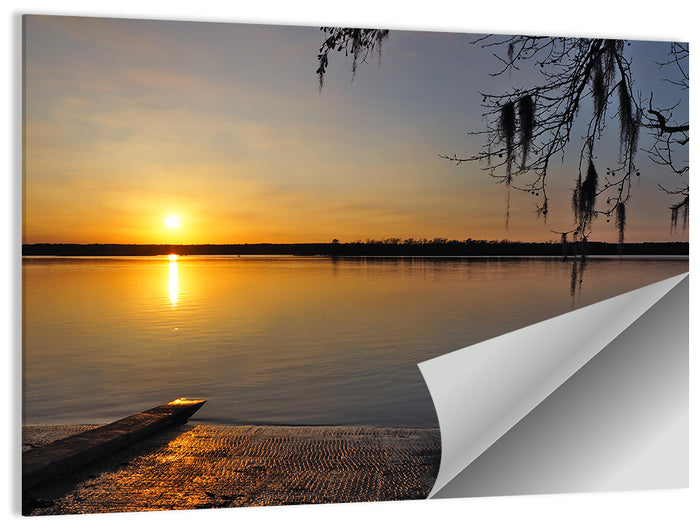 Lake Conroe Sunset Reflection Wall Art as a poster print