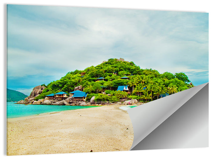 Koh Nang Yuan Sandbar Island Beach Wall Art as a poster print