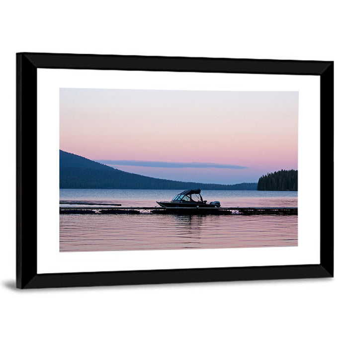 Odell Lake Dock at Twilight Wall Art as a framed print