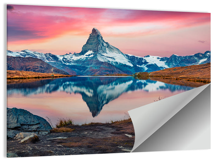 Matterhorn Reflection at Stellisee Wall Art as a poster print