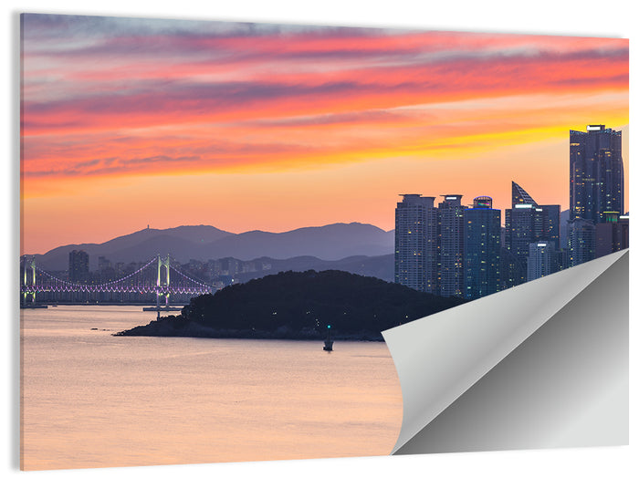 Gwangan Bridge and Busan Skyline Wall Art as a poster print