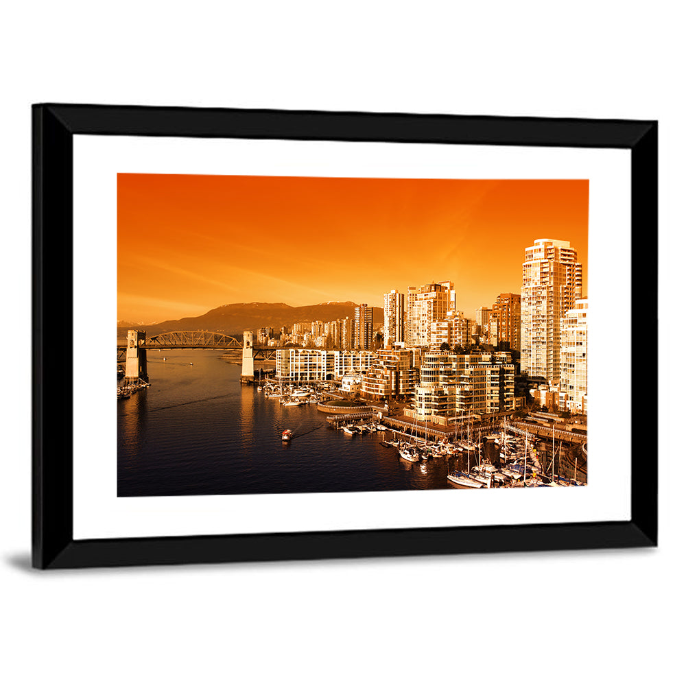Vancouver City Sunset Wall Art