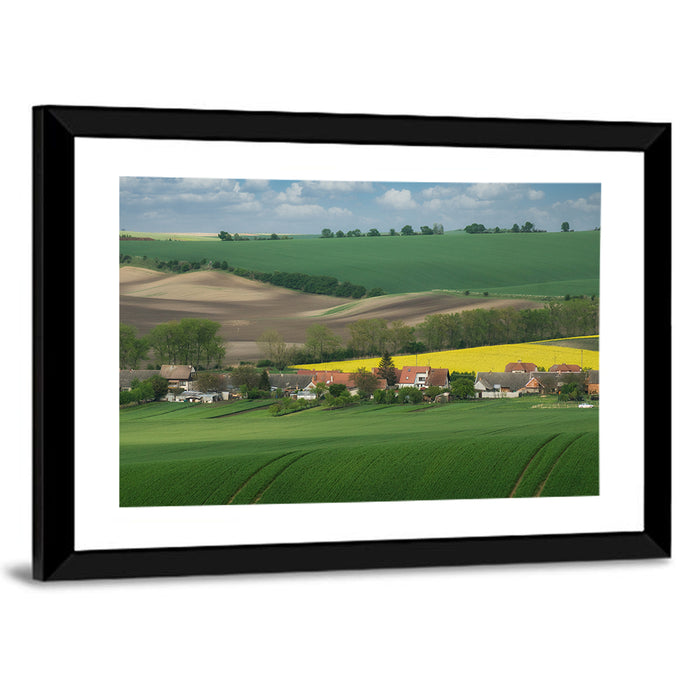 Gentle Moravian Hills Wall Art as a framed print