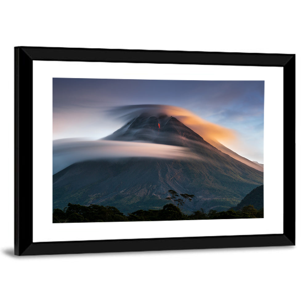 Mount Merapi at Dusk Wall Art