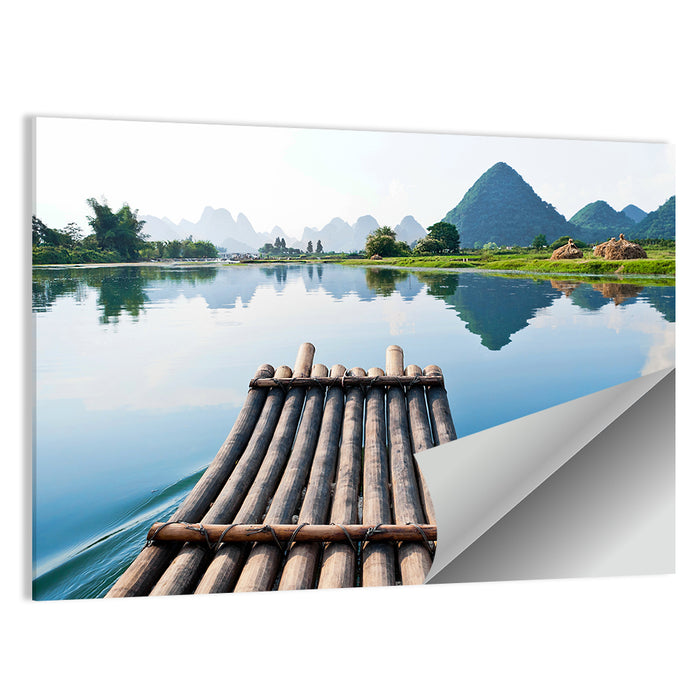 Li River Bamboo Raft, Guilin Wall Art as a poster print