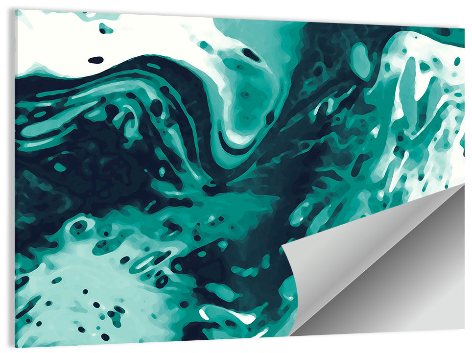 Teal Wave Abstract Wall Art