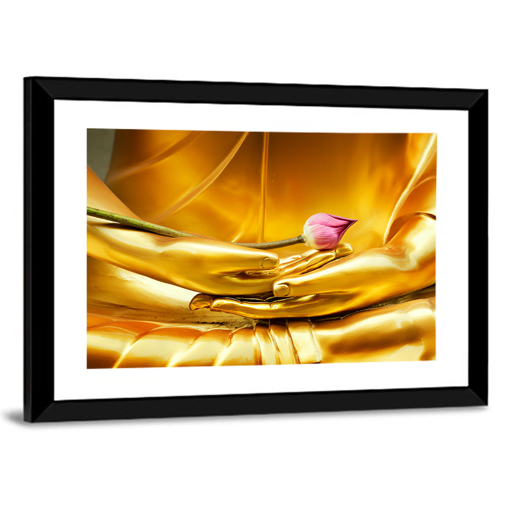 Buddha Hands with Lotus Wall Art