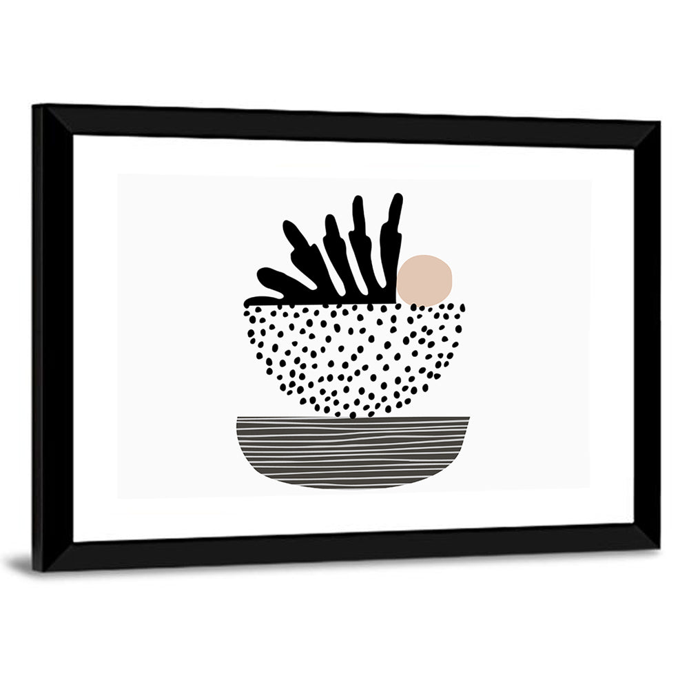 Palm Leaf with Stacked Bowls Wall Art