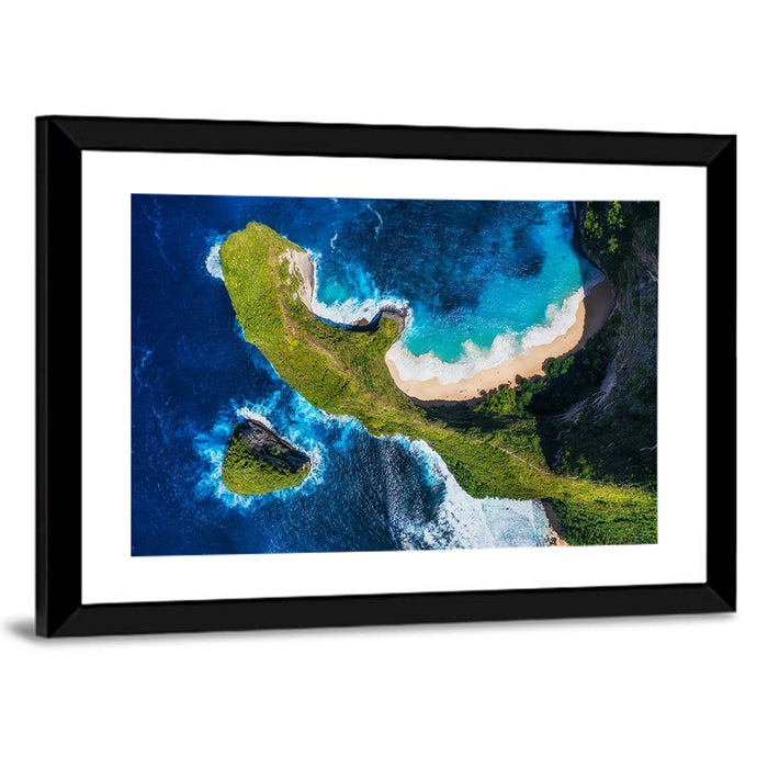 Kelingking Beach Cliffs Wall Art as a framed print