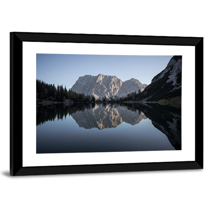 Zugspitze from Lake Seebensee Wall Art as a framed print