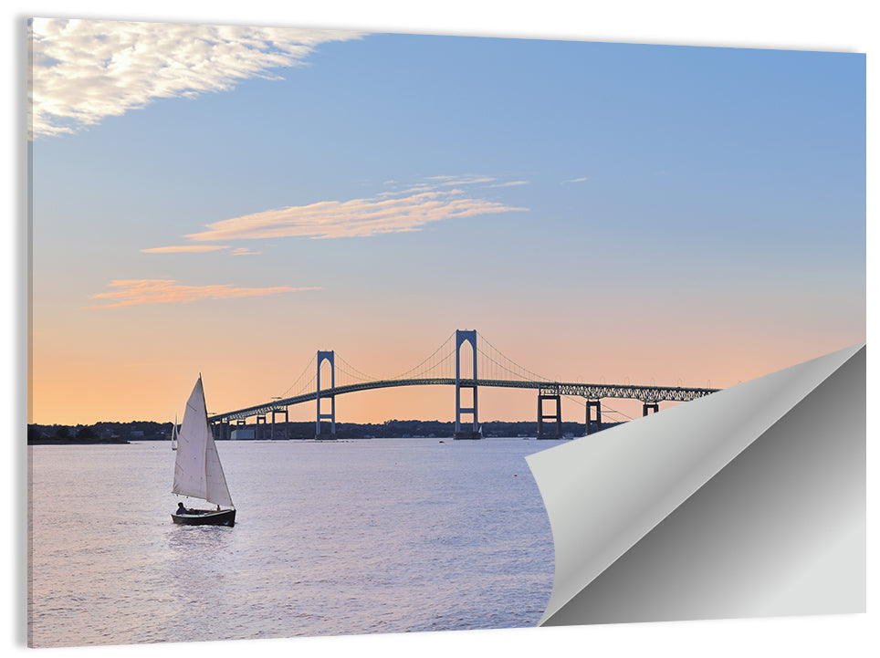 Newport Bridge at Sunset Wall Art