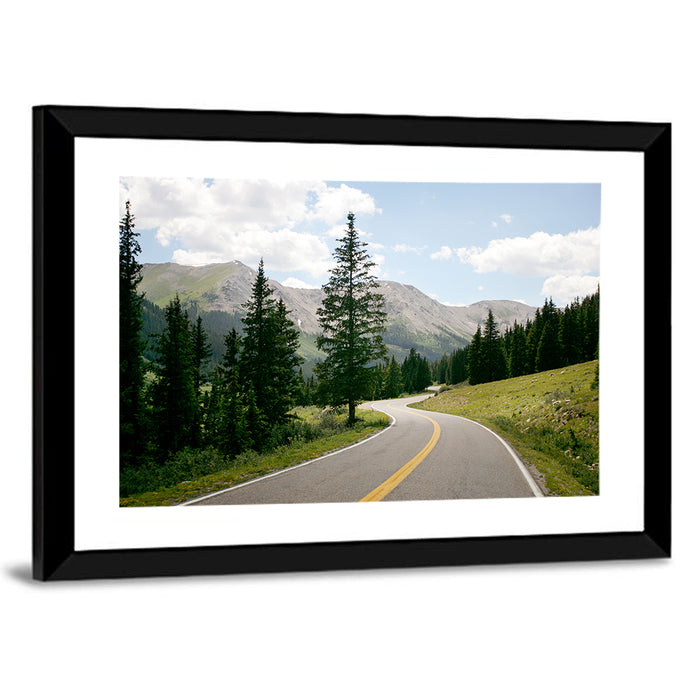 Colorado Mountain Road Wall Art as a framed print