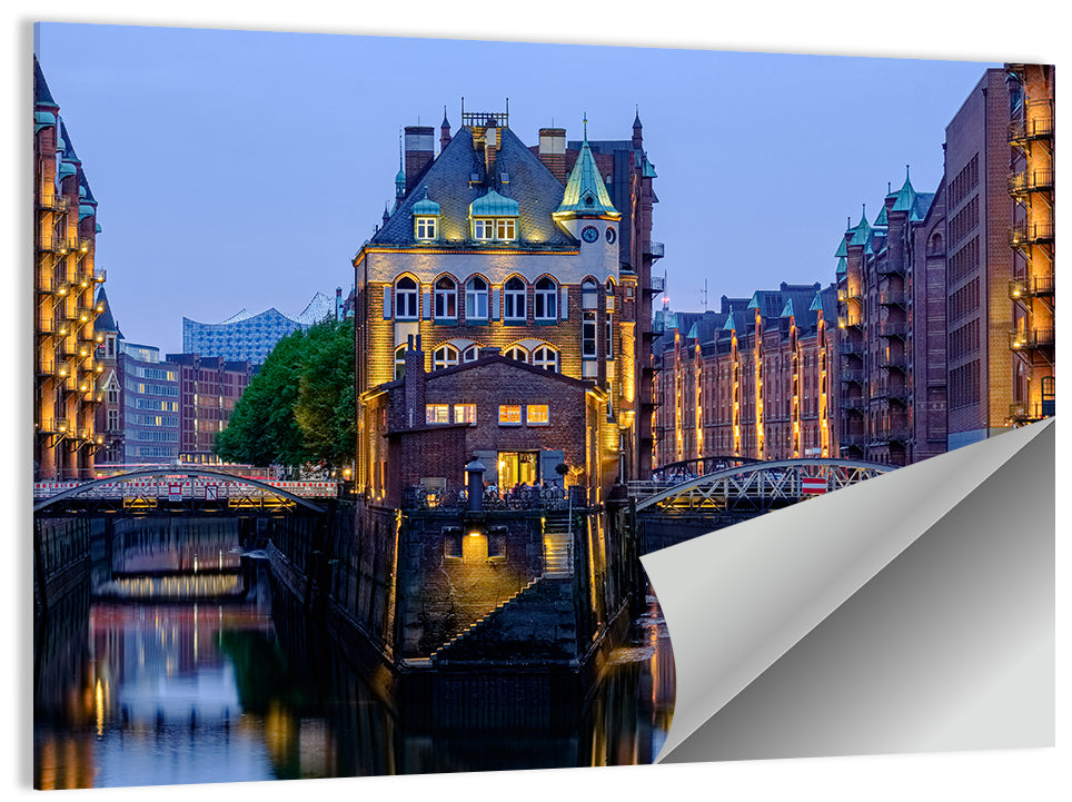 Wasserschloss Blue Hour Reflections Wall Art
