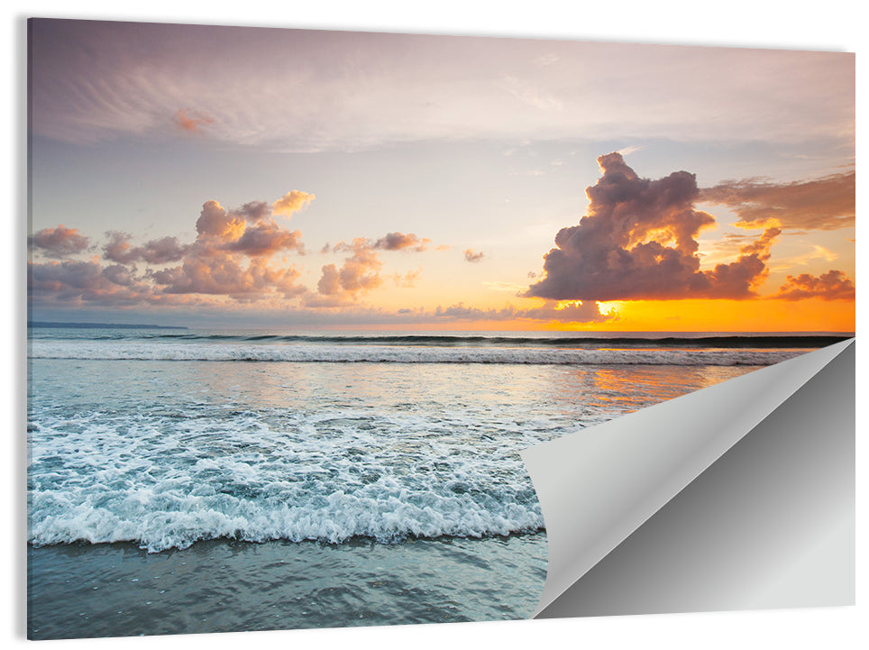 Golden Hour Beach Sunset Surf Wall Art