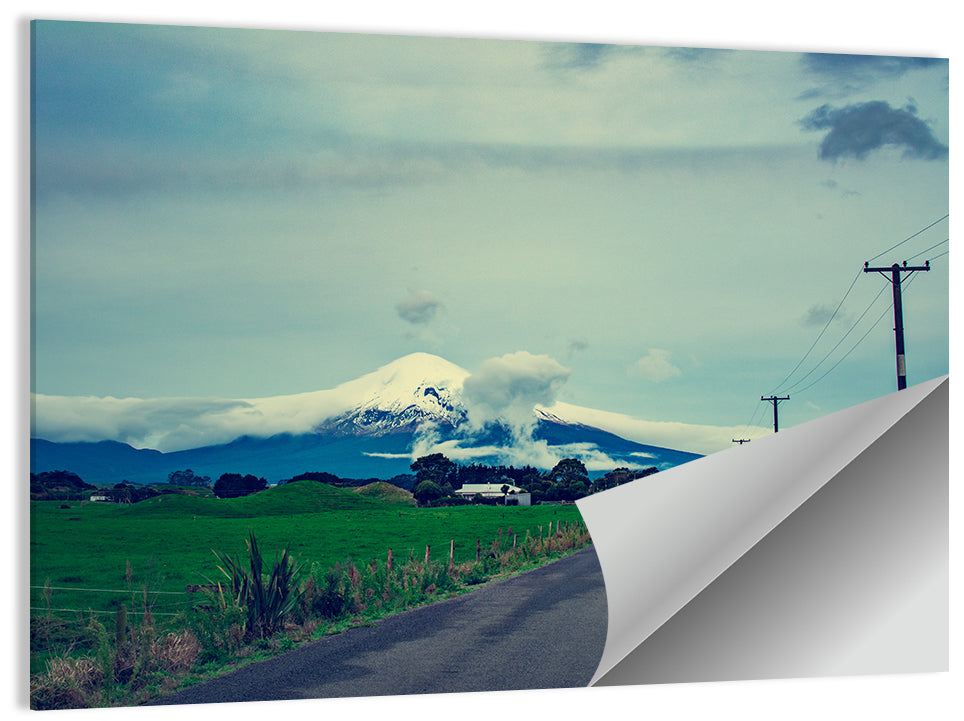 Empty Road to Mount Taranaki Wall Art