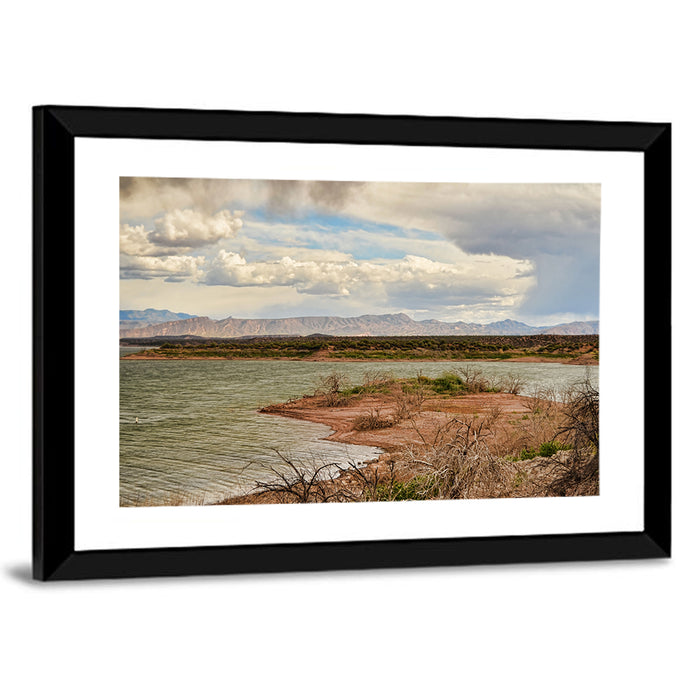Roosevelt Lake Shoreline Wall Art as a framed print