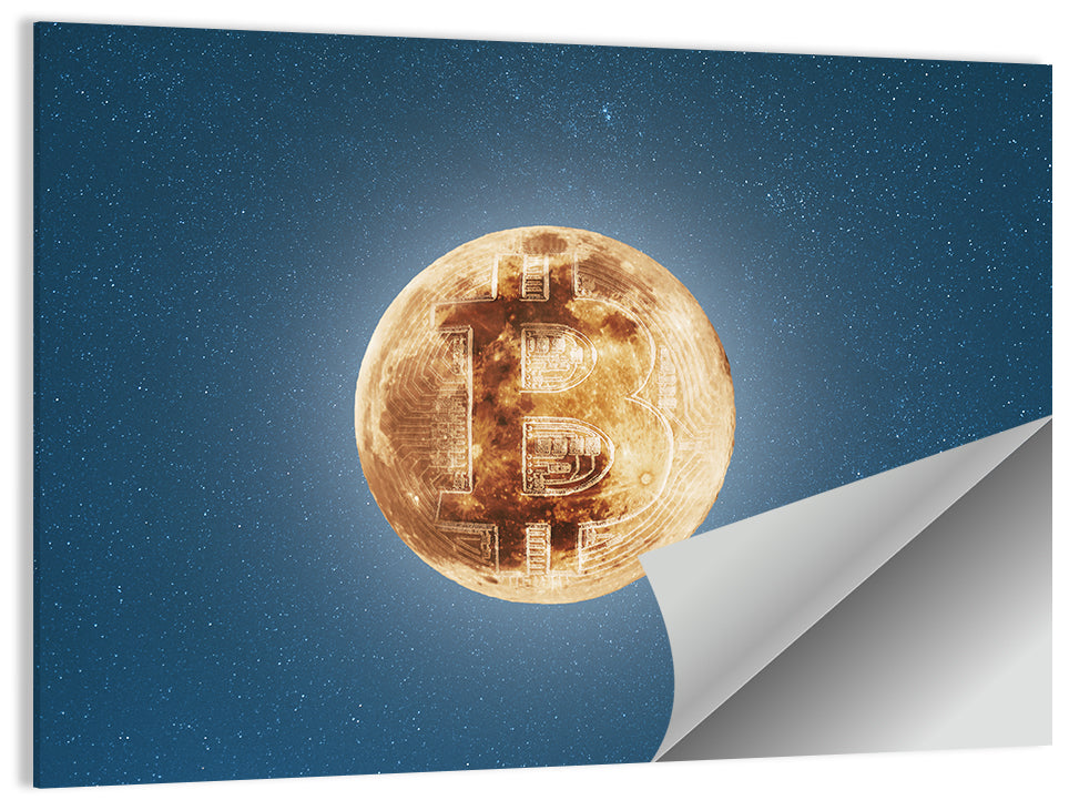 Bitcoin Circuit Moon Wall Art
