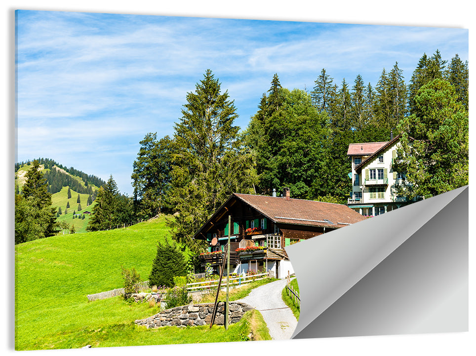 Wengen Alpine Chalet Path Wall Art