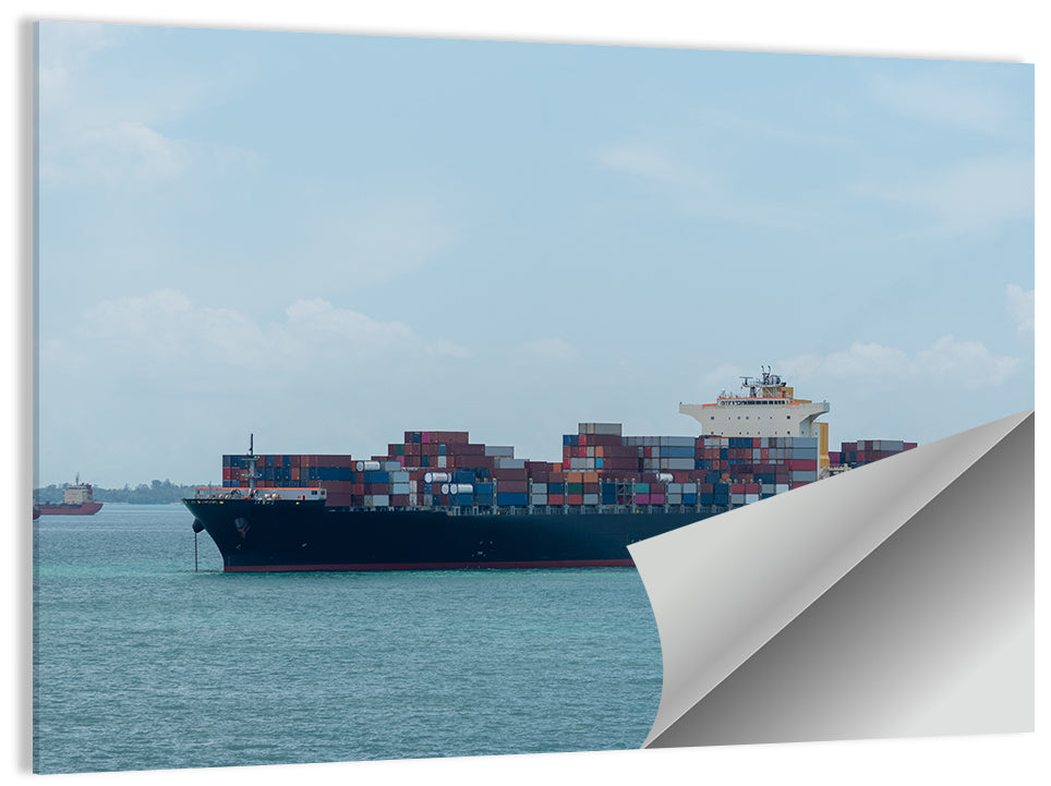 Harbor Container Ship at Sea Wall Art