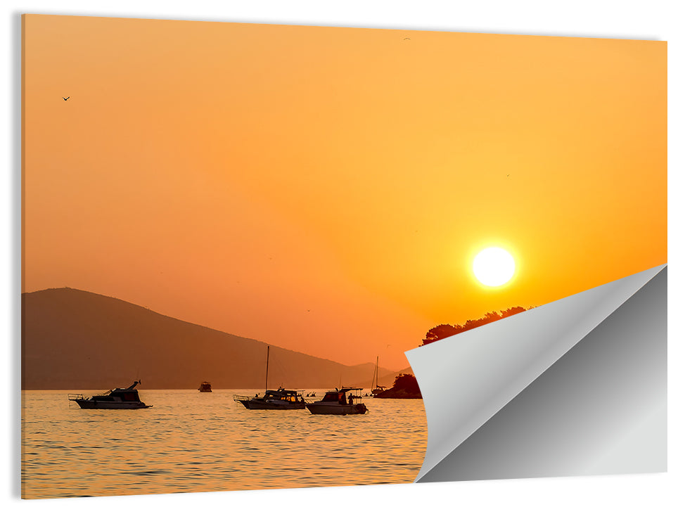 Golden Harbor Sunset Wall Art