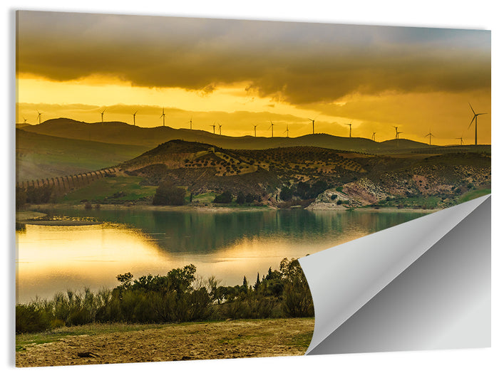 Andalucia Wind Farm at Golden Hour Wall Art as a poster print