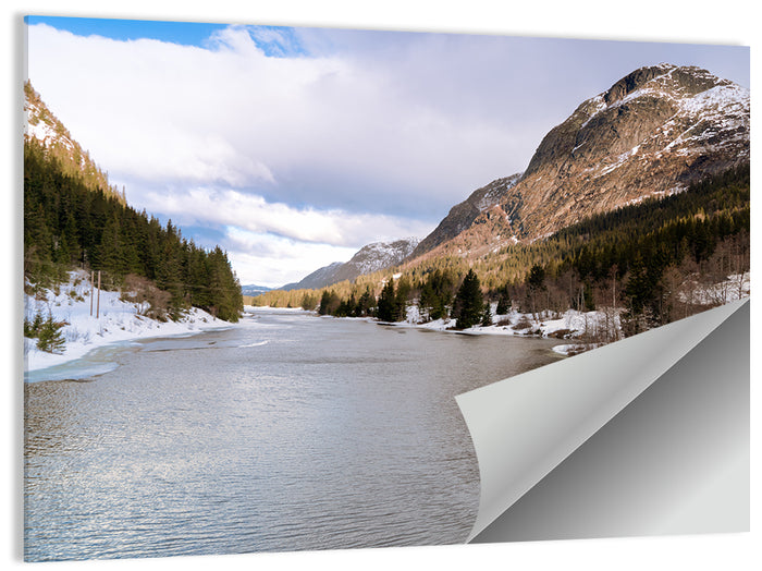 Grungevatn Winter River and Lake Wall Art as a poster print