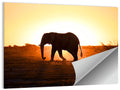 Golden Hour Elephant Silhouette Wall Art