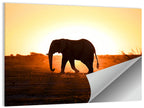 Golden Hour Elephant Silhouette Wall Art