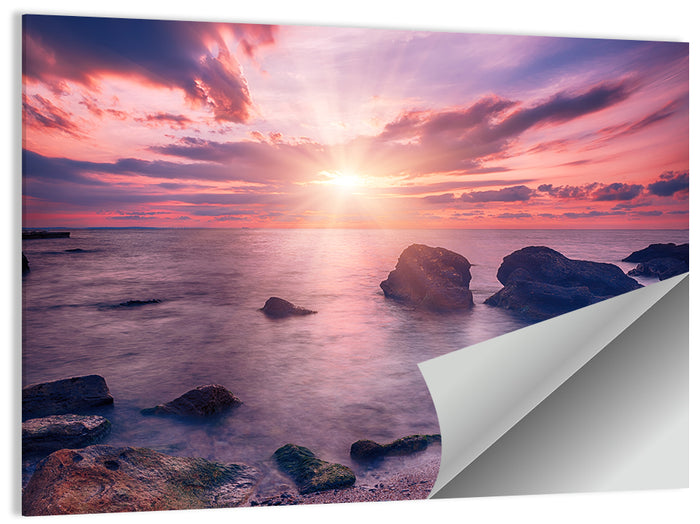Ethereal Sea Sunrise Wall Art as a poster print