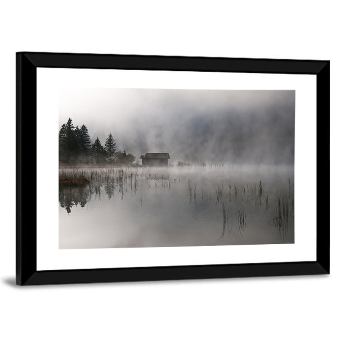 Ferchensee Morning Mist Wall Art as a framed print