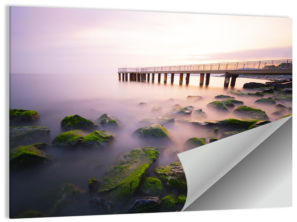 Florya Beach Pier at Lavender Dusk Wall Art