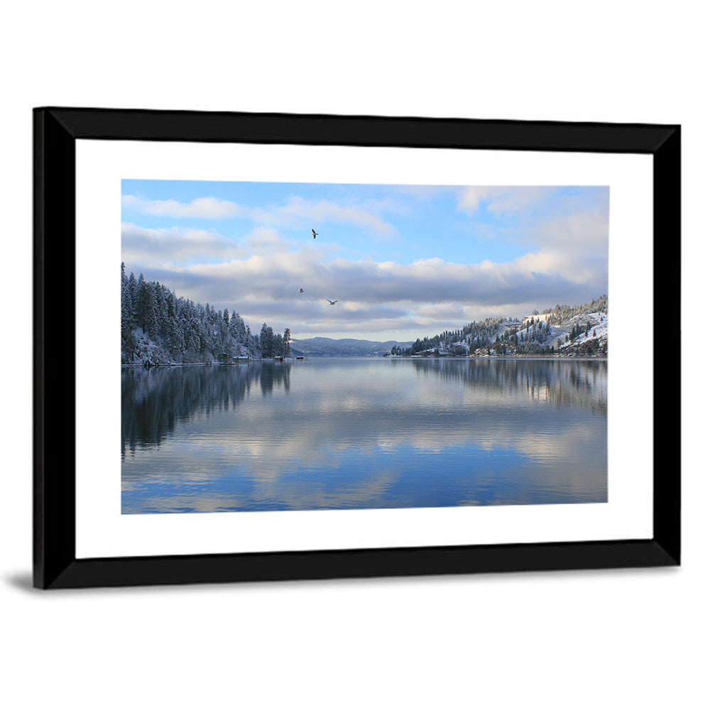 Coeur D Alene Winter Lake Reflection Wall Art