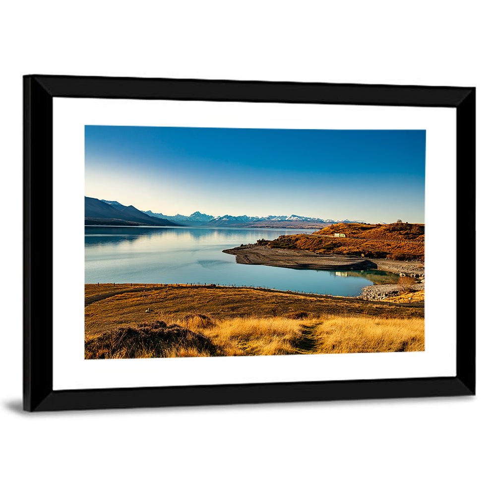 Lake Pukaki Golden Hour with Mount Cook Wall Art