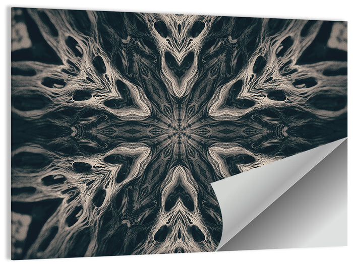 Black Gothic Demon Mandala Wall Art as a poster print