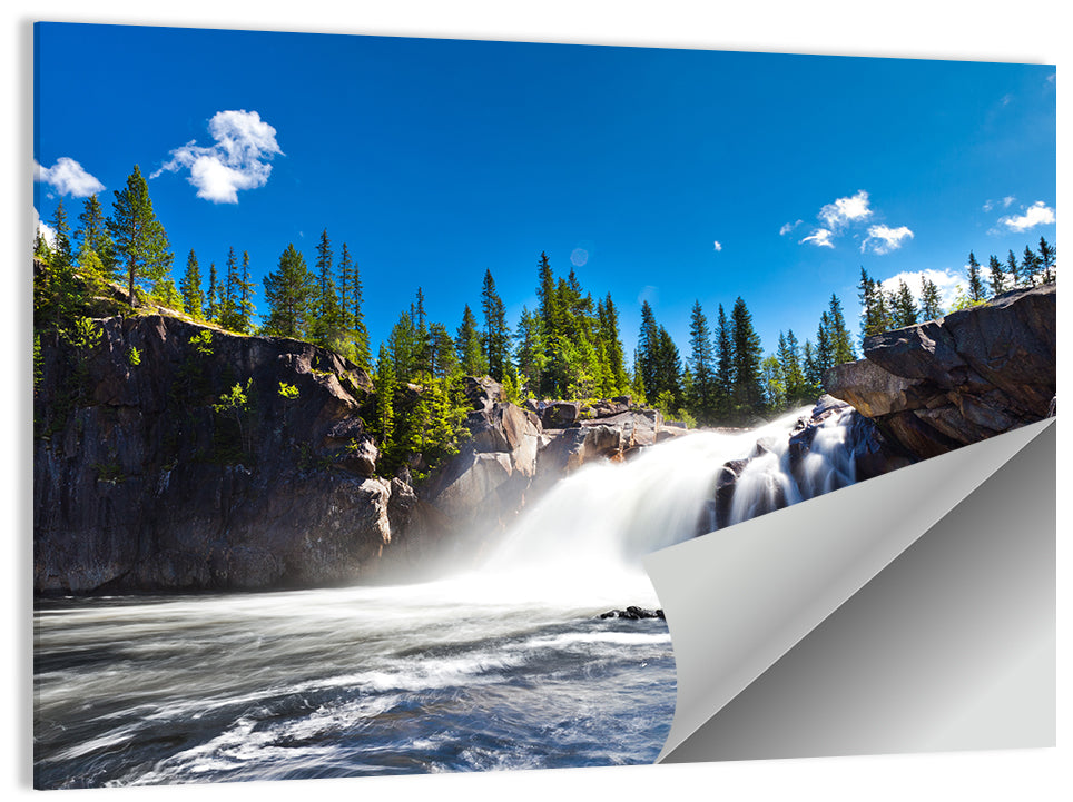 Misty Blue Waterfall Wall Art