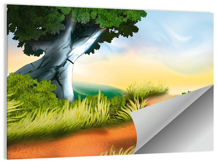Dirt Track Illustration Wall Art as a poster print