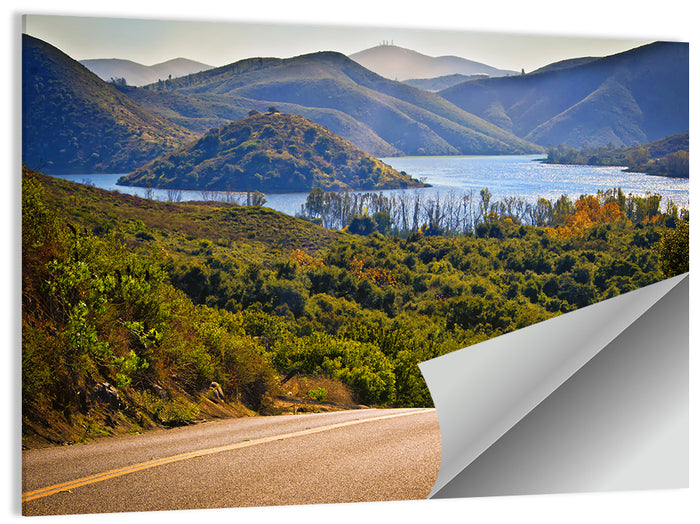 Lake Hodges Roadside Vista Wall Art as a poster print