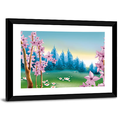 Spring Meadow Illustration Wall Art